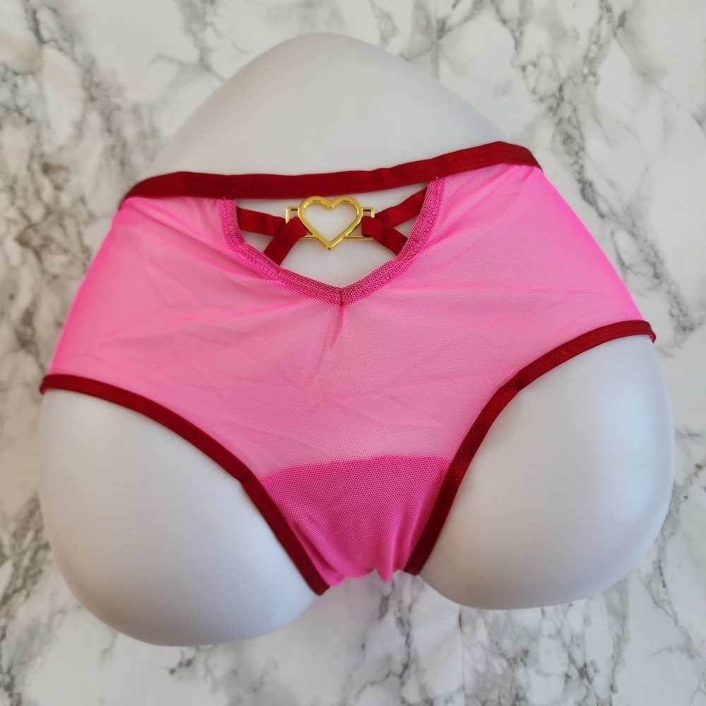 Very Sexy Heartware Mesh Cheeky Panty nwt